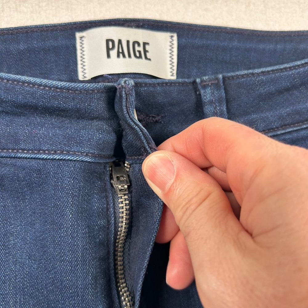 Paige Jeans Womens 28 Genesee Crop Wide Leg Dark Wash Indigo Nautical Denim - Picture 3 of 12